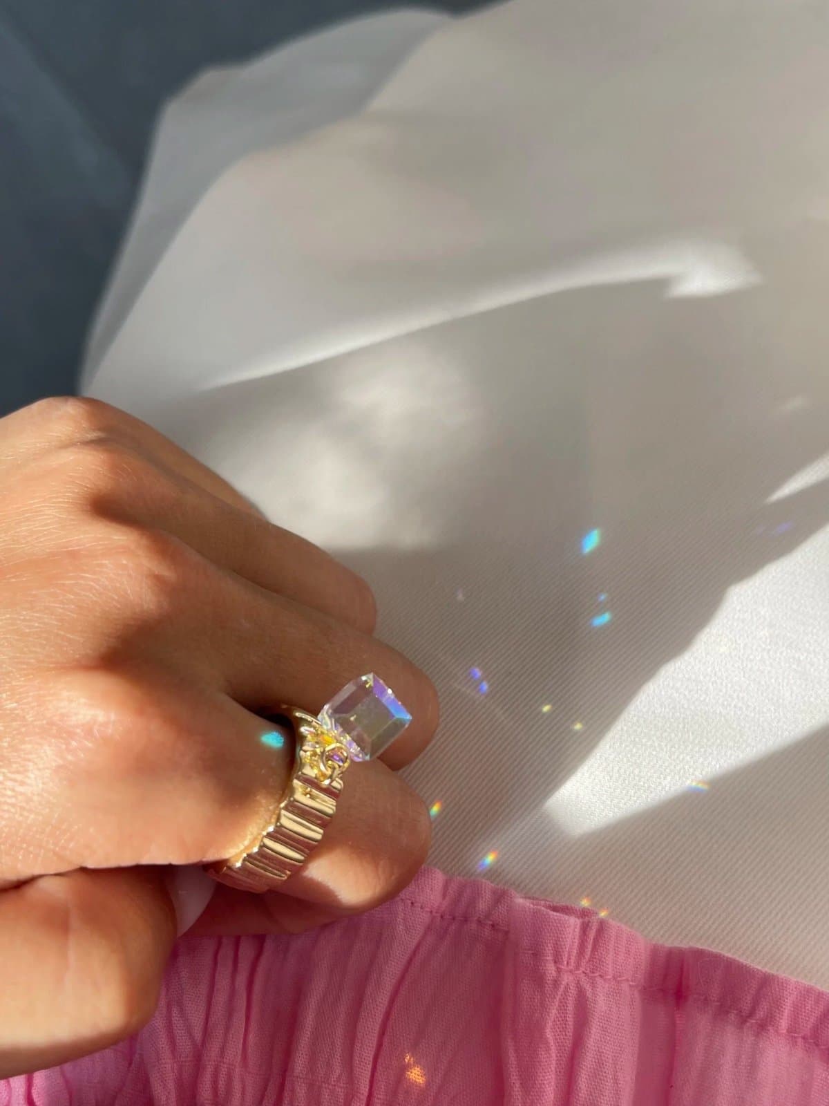 Кольцо с кристаллом Swarovski "Shine" 1