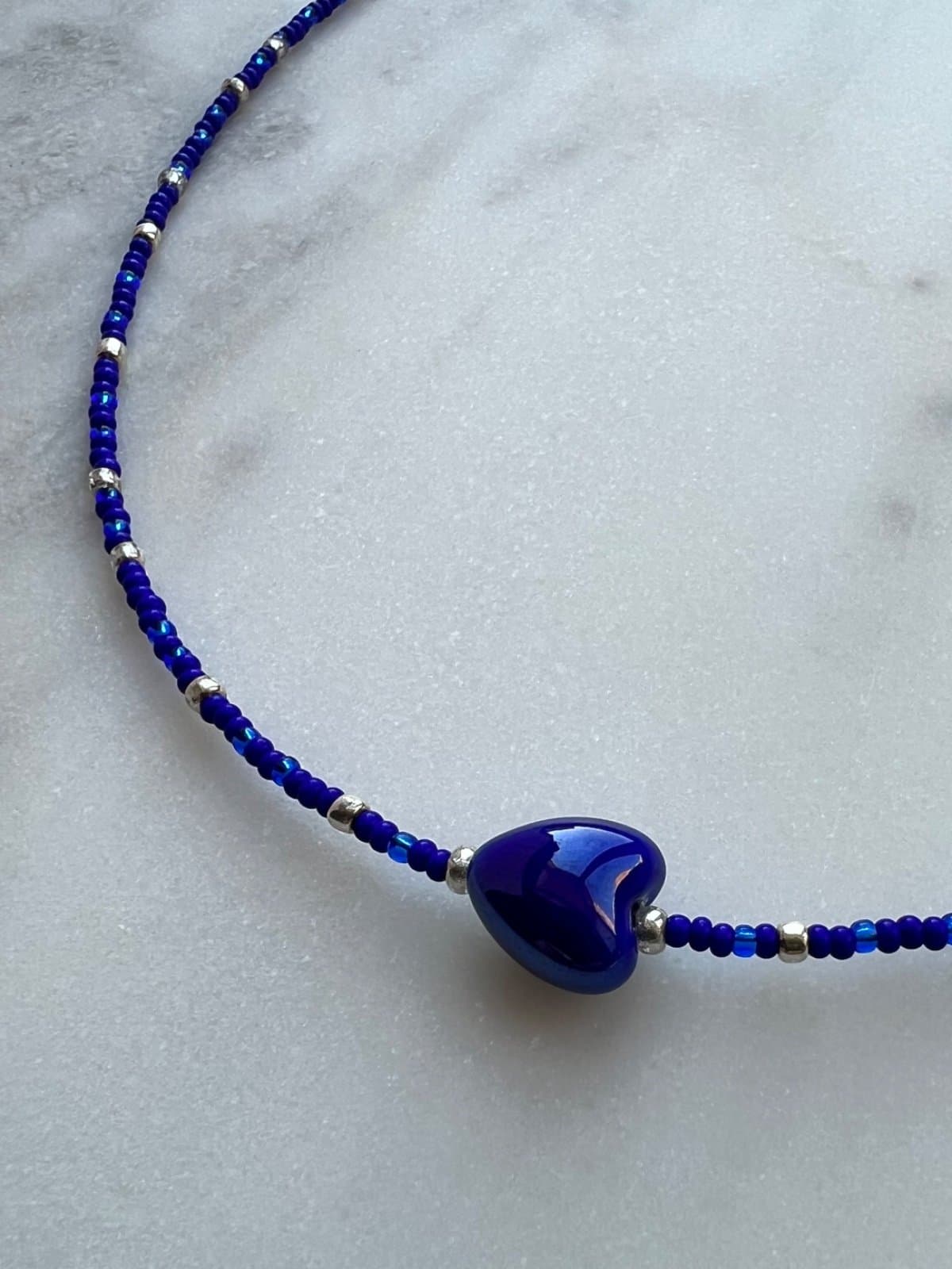 Чокер сердце Classic Blue 3