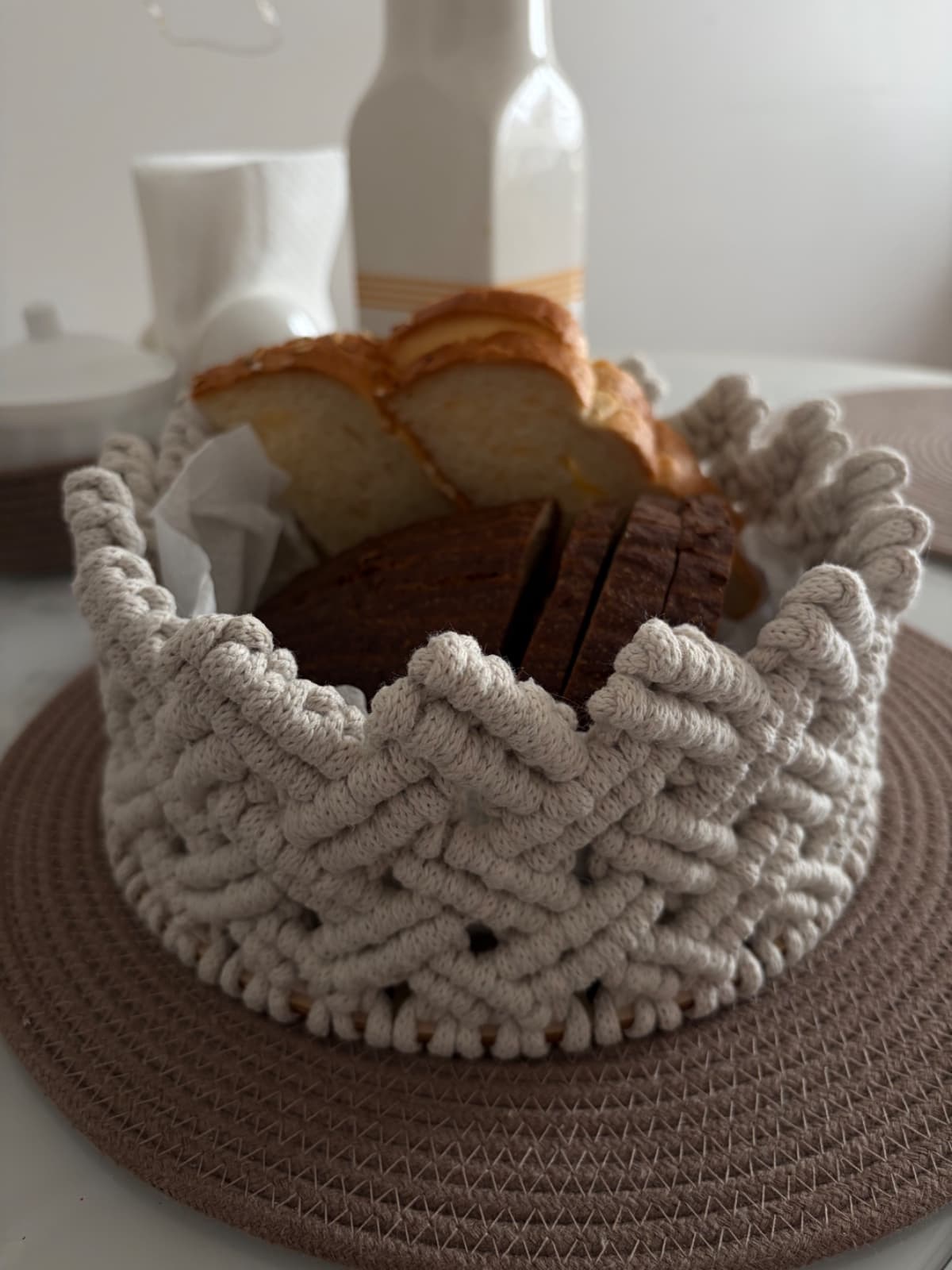 Корзинка из хлопкового шнура 2