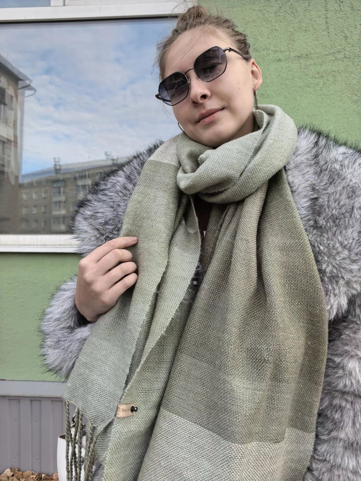 Палантин "Хвойная веточка" 4